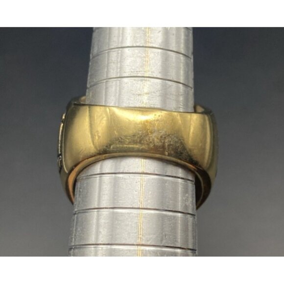 US Veteran Gold Tone Signet Ring Size 8 Military Tribute Unisex All Branches - Picture 12 of 12